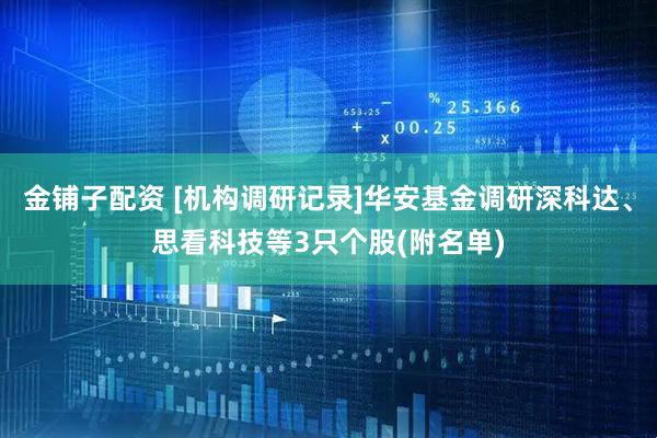 金铺子配资 [机构调研记录]华安基金调研深科达、思看科技等3只个股(附名单)